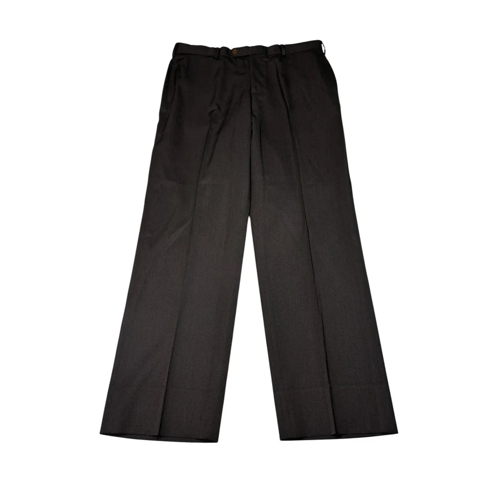 Brooks Brothers 1818 Madison Mens 35x30 Brown Wool Pleated Dress Pants Trousers